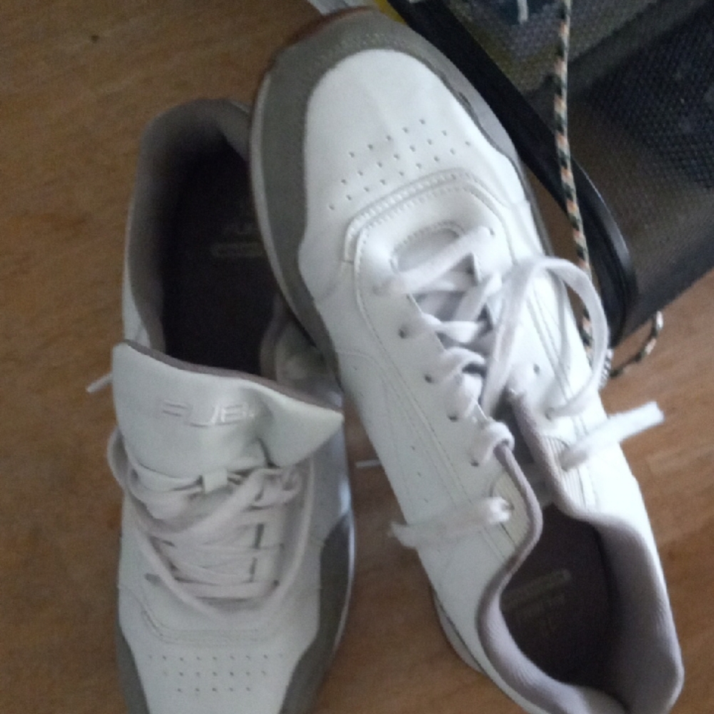 FUBU White and Gray Sneakers with Suede Accents